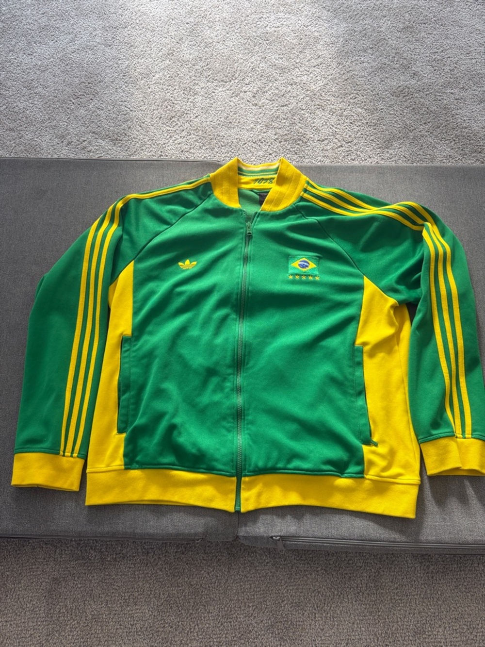 adidas Green & Yellow Brazil-Style Track Jacket